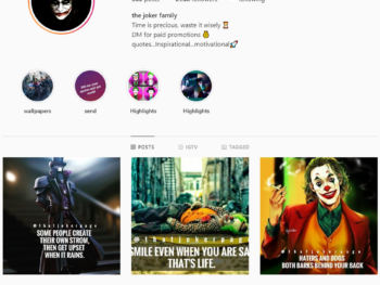 80k Joker Motivational Quotes Instagram Account for Sale
