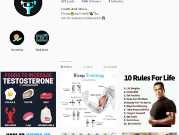 140K Fitness Instagram Account for Sale