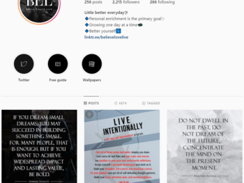 2K Personal Development Quotes Instagram Account for Sale