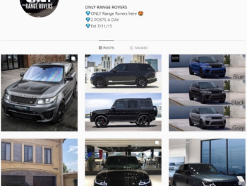 190k Range Rover Car Instagram Account for Sale