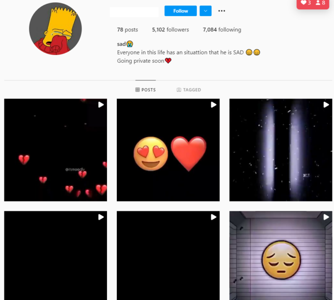 5K Sad Music Instagram Account for Sale