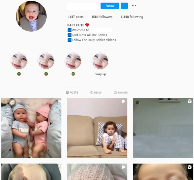 Buy Babies Kids Instagram Account with 150K Followers