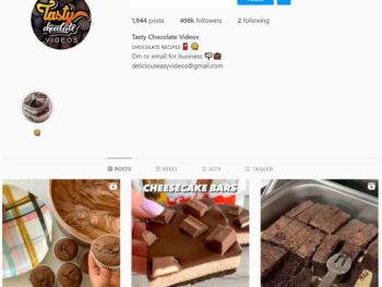 Buy Chocolate Food Instagram Account with 498K Followers