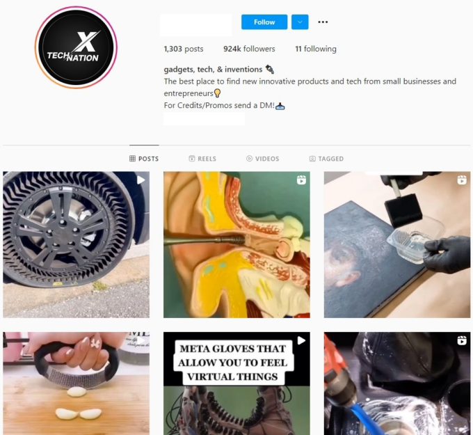 Buy Tech Gadget Instagram Account with 900K Followers