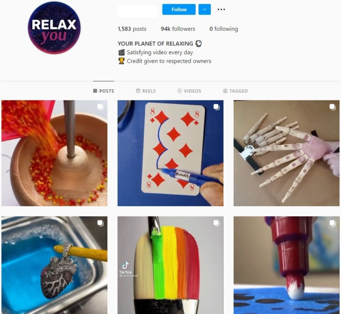 Buy Relaxing Videos Instagram Account with 90K Followers