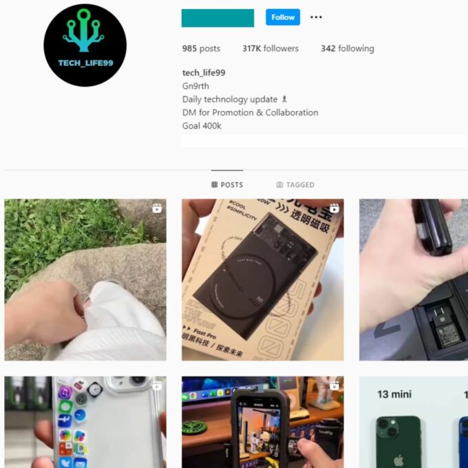 300K Mobile Phones Tech Instagram Account for Sale