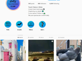 48K Travel Nature Globe Instagram Account for Sale