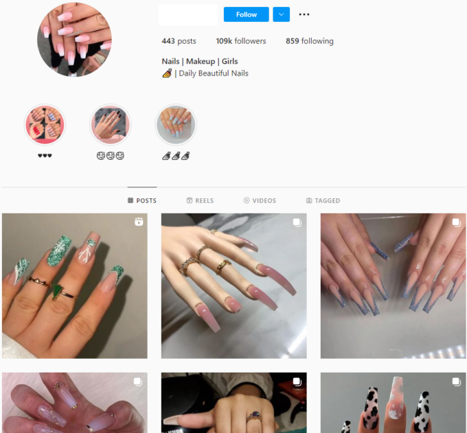 Buy Nails Beauty Instagram Account with 100K Followers