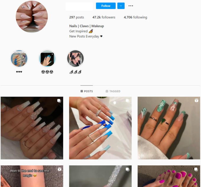 Buy Nails Beauty Instagram Account with 47K Followers