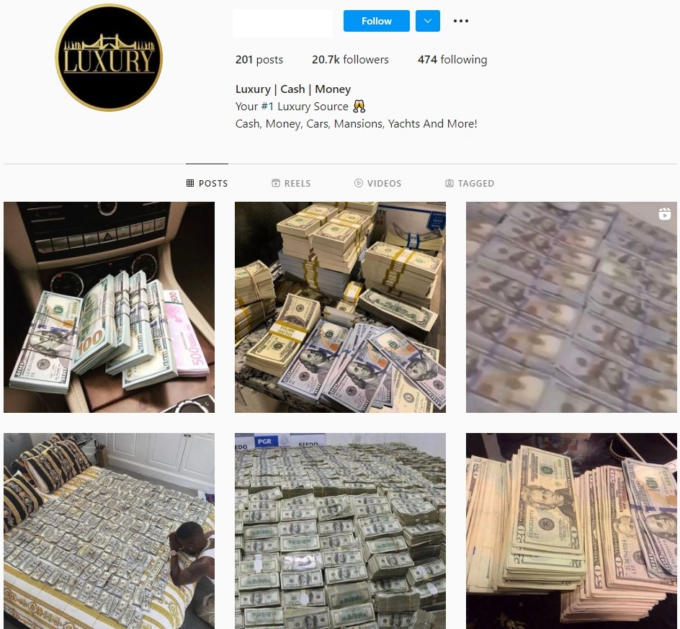 Buy Cash Luxury Instagram Account with 20K Followers