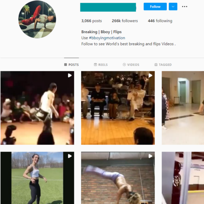 260K Breakdance Instagram Account for Sale