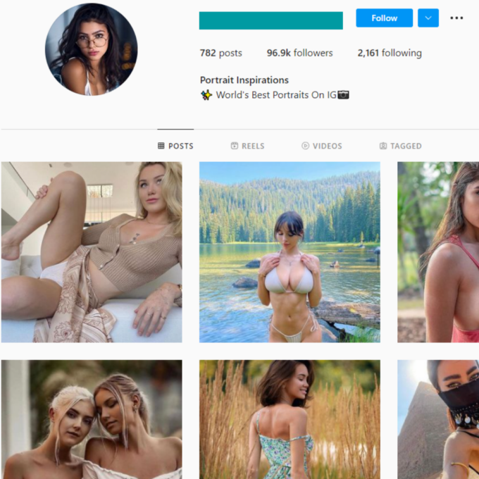 96K Portrait Models Instagram Account for Sale