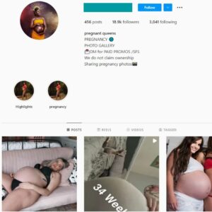 18K Pregnancy Mothers Instagram Account for Sale