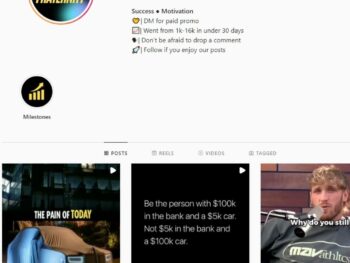 39K Success Motivation Instagram Account for Sale