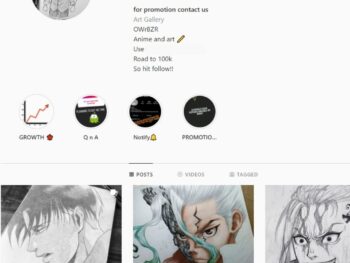 40K Art Anime Drawings Instagram Account for Sale