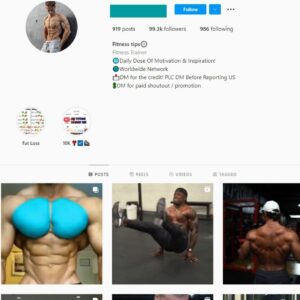 Buy Gym Fitness Instagram Account with 99K Followers