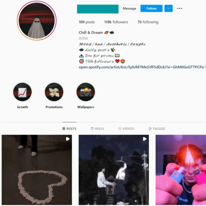 110K Aesthetic Edits Instagram Account for Sale