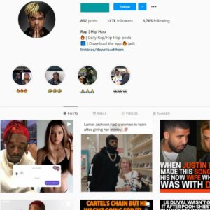 11K Hip Hop Rap Instagram Account for Sale