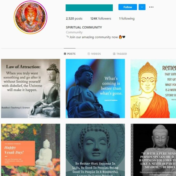 120K Spiritual Quotes Instagram Account for Sale