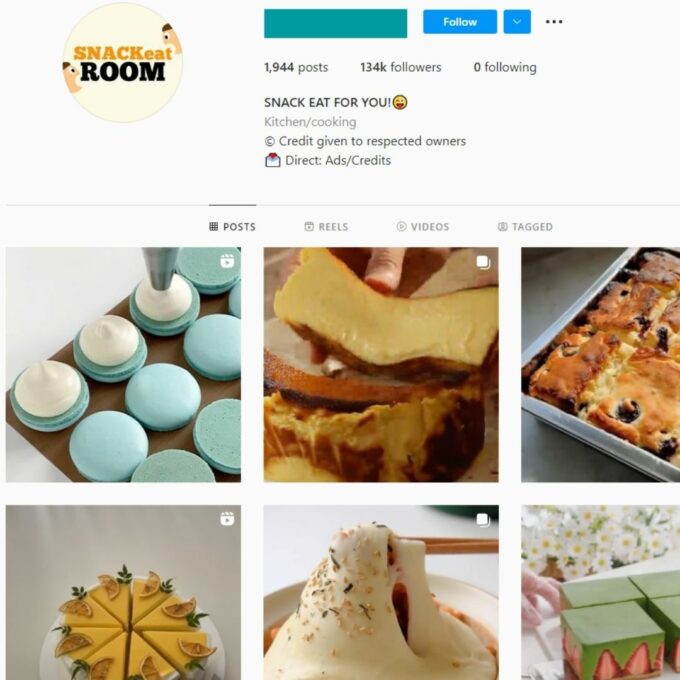 130K Food Snacks Instagram Account for Sale