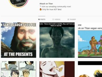 160K Attack on Titan Anime Instagram Account for Sale