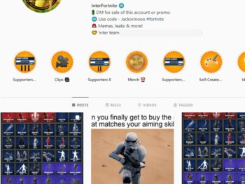 180K Fortnite Gaming Instagram Account for Sale