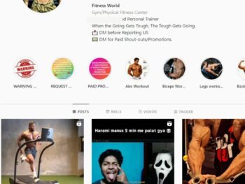 200K Male Fitness Instagram Account for Sale
