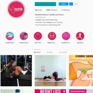 280K Health & Fitness Instagram Account for Sale