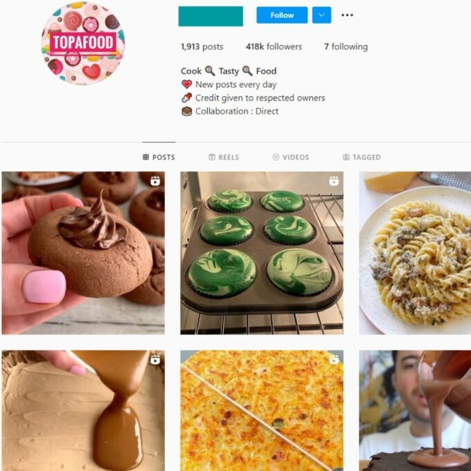 410K Tasty Food Instagram Account for Sale