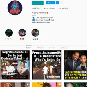 45K Rap Hip Hop Instagram Account for Sale