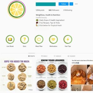 66K Weightloss Health Nutrition Instagram Account for Sale