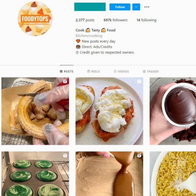 690K Cook Tasty Food Instagram Account for Sale