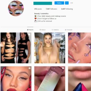 7K Beauty Cosmetics Instagram Account for Sale