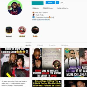 7K Rap Hip Hop Music Instagram Account for Sale