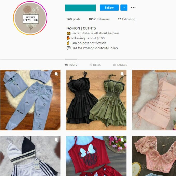 100K Fashion Outfits Instagram Account for Sale