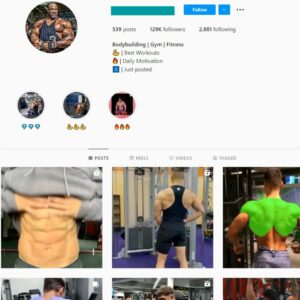 129K Gym Fitness Instagram Account for Sale