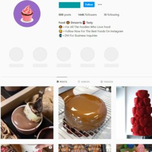 140K Food Desserts Instagram Account for Sale