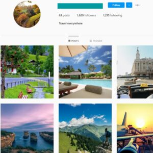 1K Nature Travel Instagram Account for Sale