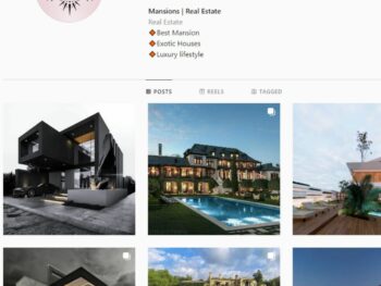 1K Real Estate Mansions Instagram Account for Sale