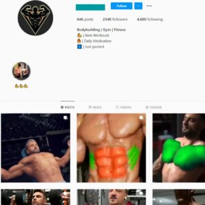 230K Gym Fitness Instagram Account for Sale