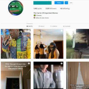 230K USA/UK Memes Instagram Account for Sale