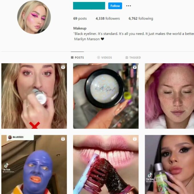 4K Cosmetics Makeup Instagram Account for Sale