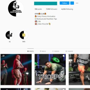 7K Workout Gym Instagram Account for Sale