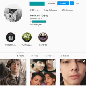 1.4M BTS V Fan Instagram Account for Sale