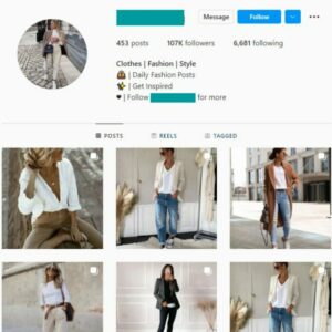 100K FASHION OUTFITS STYLE INSTAGRAM ACCOUNT for sale