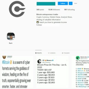 10K Bitcoin News Instagram Account for Sale