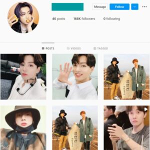 160K BTS Jung kook Fan Instagram Account for sale