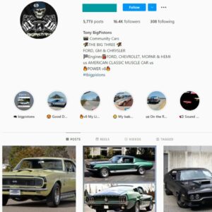 16K American Muscle Cars Instagram Account for Sale