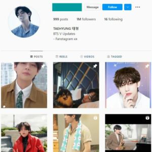 1M BTS V Fan Instagram Account for Sale