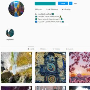 20K Travel Destinations Instagram Account for Sale